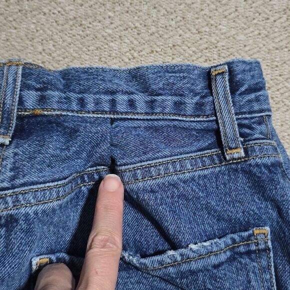 AGOLDE Quinn High Rise Distressed Denim Mini Skirt - Size 26/2 - Picture 14 of 15